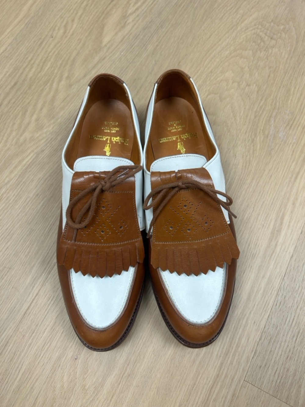 Vintage RALPH LAUREN Crockett & Jones Golf Shoes Bench Made by Hand England 9.5